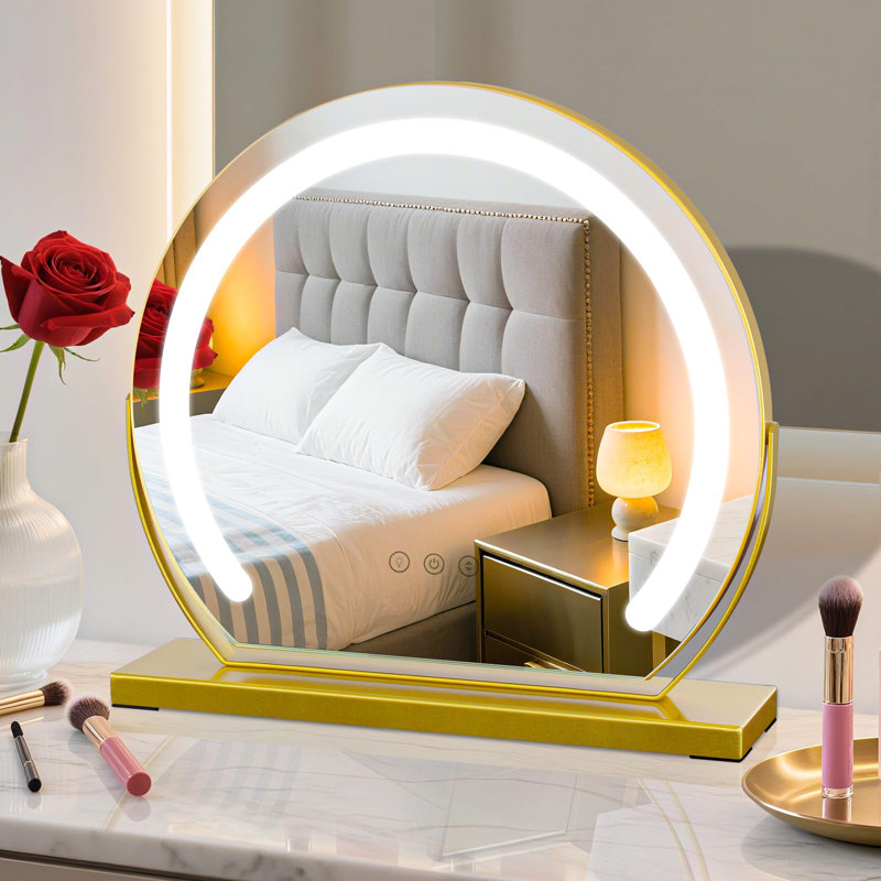 Miroir cosmétique plat MantoLite, Doré
