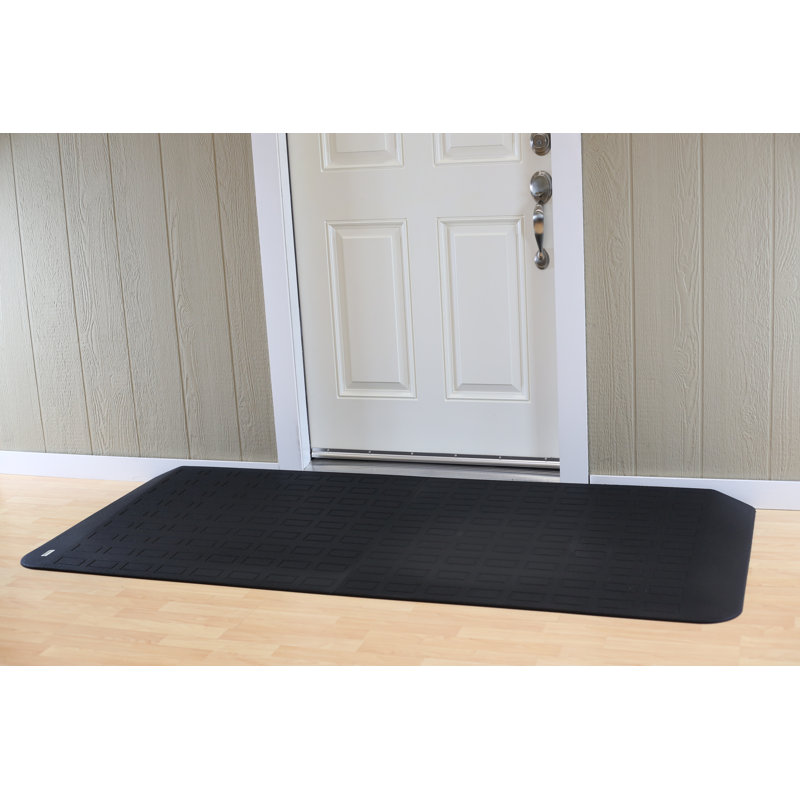 Matte Black Extra Wide Rubber Threshold Ramp 82" x 30"