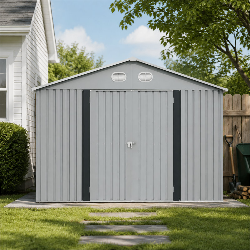 Large Metal Double Door Shed