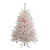 Crystal White Spruce 4.5' H Lighted Artificial Spruce Christmas Tree