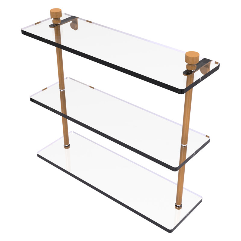 Ballenas 3 Piece Tiered Shelf, Golden Yellow, 15" H x 16" W x 5" D