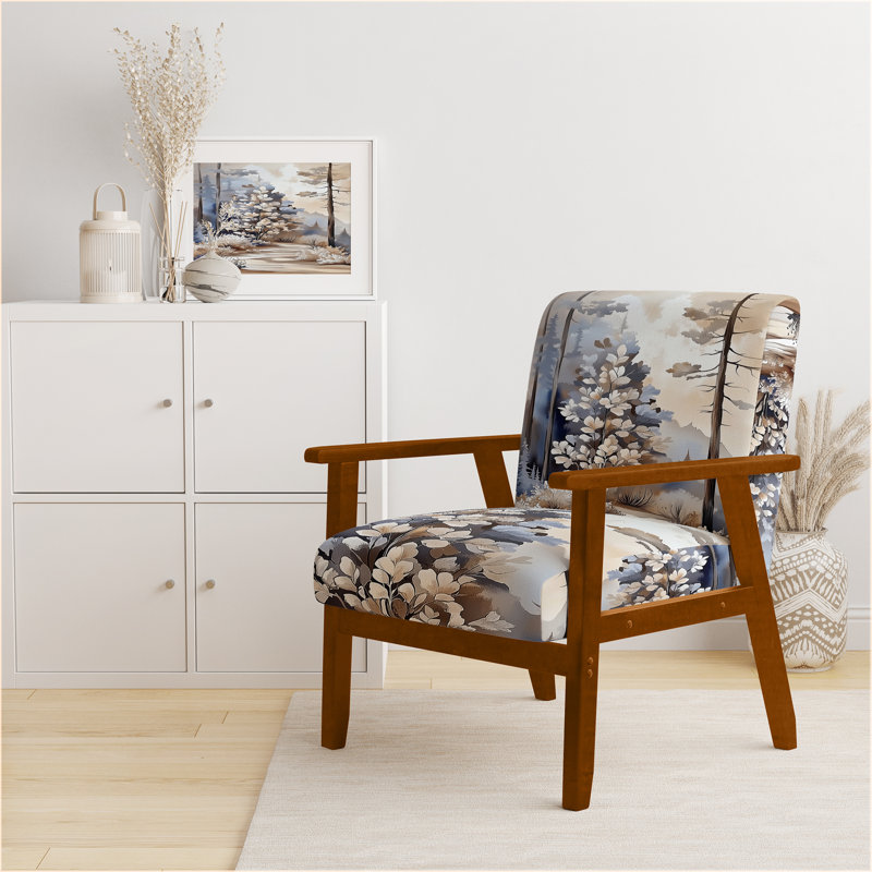 Chaise rembourrée Forest - Dreamy Spring, Brown Square Arms