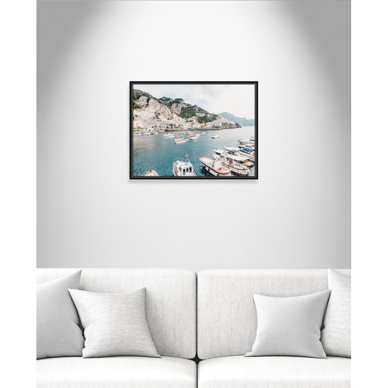 Imprimé Amalfi , Toile avec cadre, L 25,5 po x H 19,5 po, Cadre flottant noir