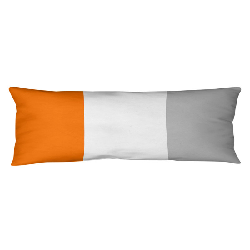 Oreiller pour le corps à rayures en polyester / polyester, Milieu blanc / argent, Pistolet Oklahoma