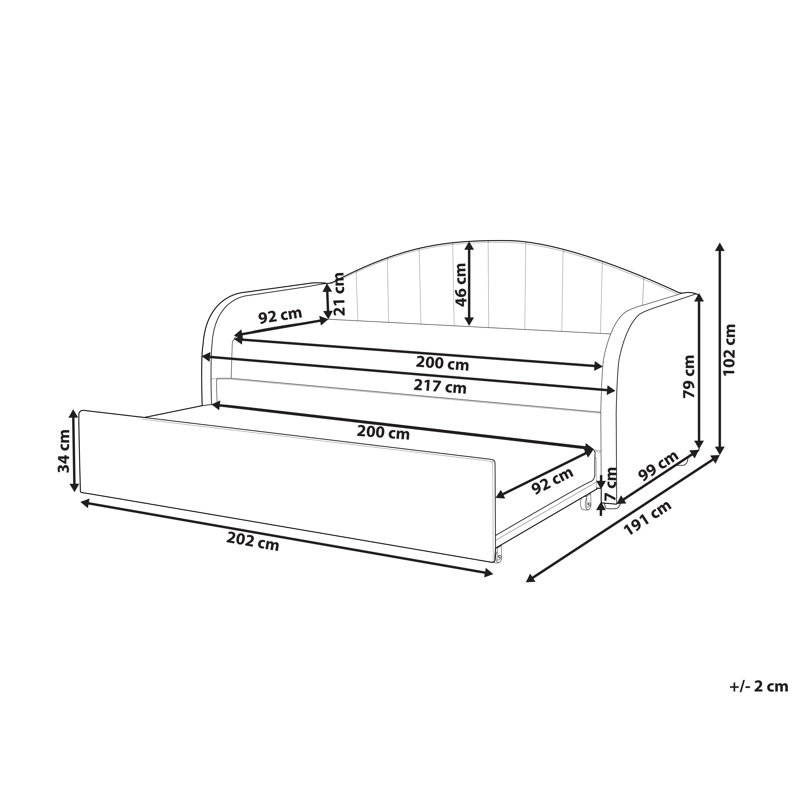 Vouvant Upholstered Storage Bed, Beige