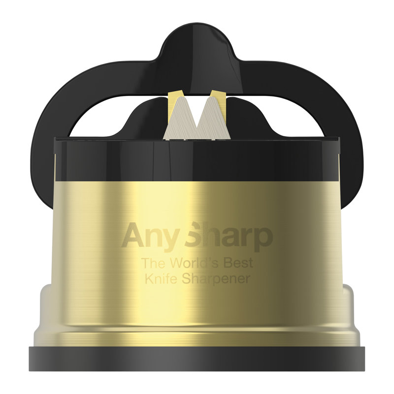 AnySharp Pro Brass Knife Sharpener, Gold