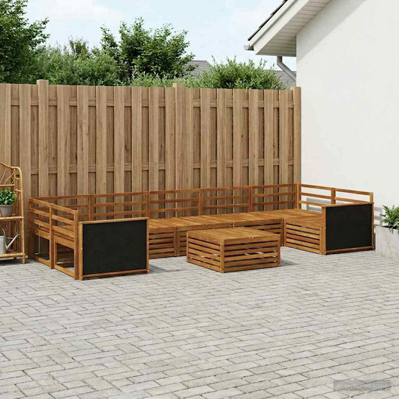  Outdoor Sofa Set 8 pcs Solid Acacia Wood