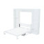 Grand lit avec bureau et bibliothèque, blanc - bois de pin massif Gain de place pour la chambre à coucher. Aucune boîte à ressorts nécessaire. Vaste espace de rangement. Étagère à livres pliable, point important, animé