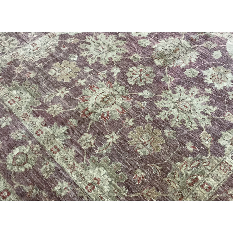 Tapis rond brun de haute qualité noué à la main