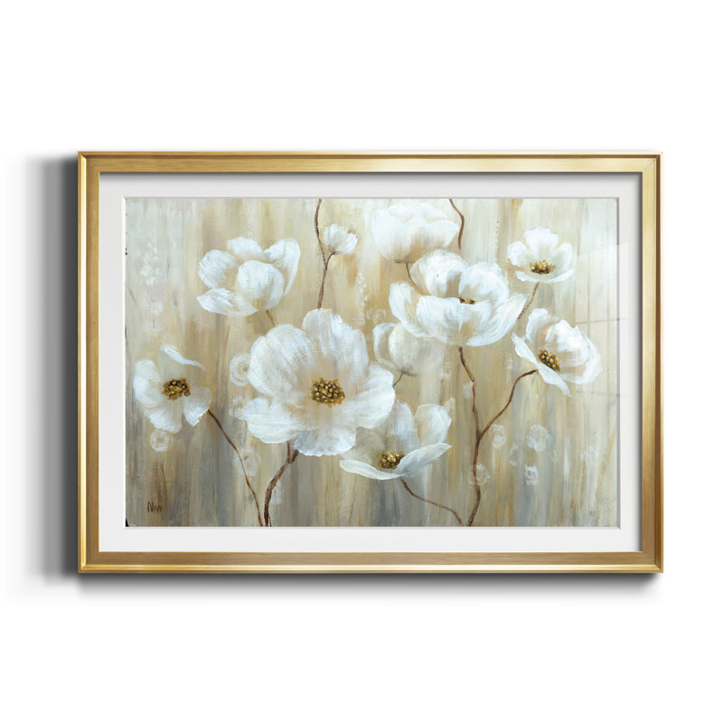 Shimmering Blossoms - Reproduction d'art sur papier encadrée, Doré, H 26,5 po x l 36,5 po x P 1,5 po