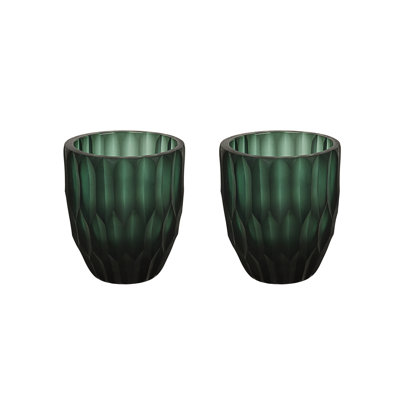 Ensemble 2 pièces de porte-bougie en verre