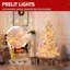 Arbre de Noël artificiel floqué rose 4,5 pi avec 100 lumières blanches chaudes, arbre de Noël avec 400 pointes de branches réalistes, PVC ignifuge, base pliable pour la maison, décoration de fête-2025110398