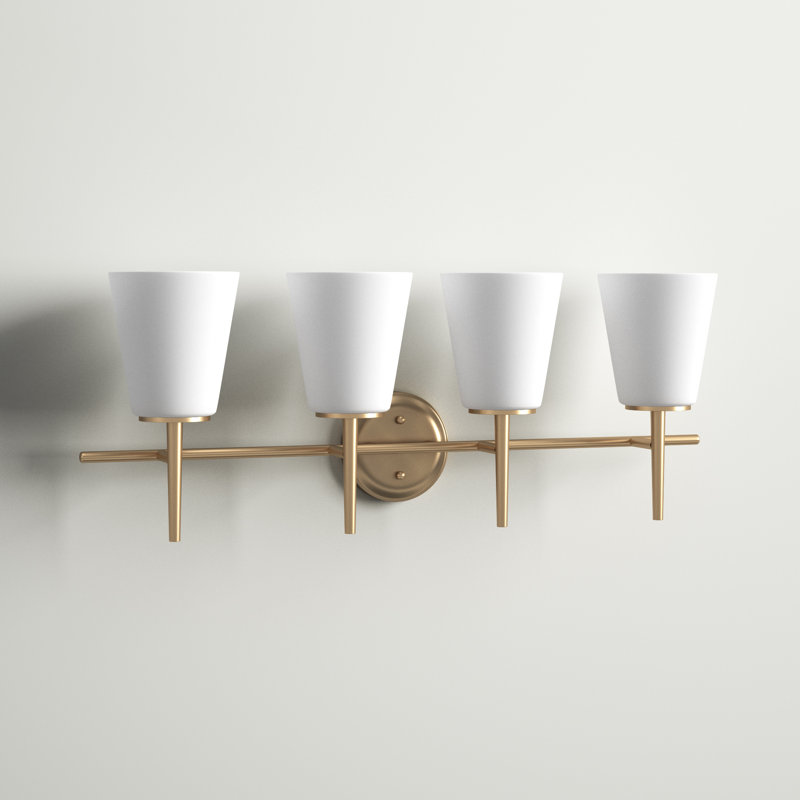 Erlandson 4 - Light Dimmable Vanity Light, Satin Brass, 100W A19 Medium