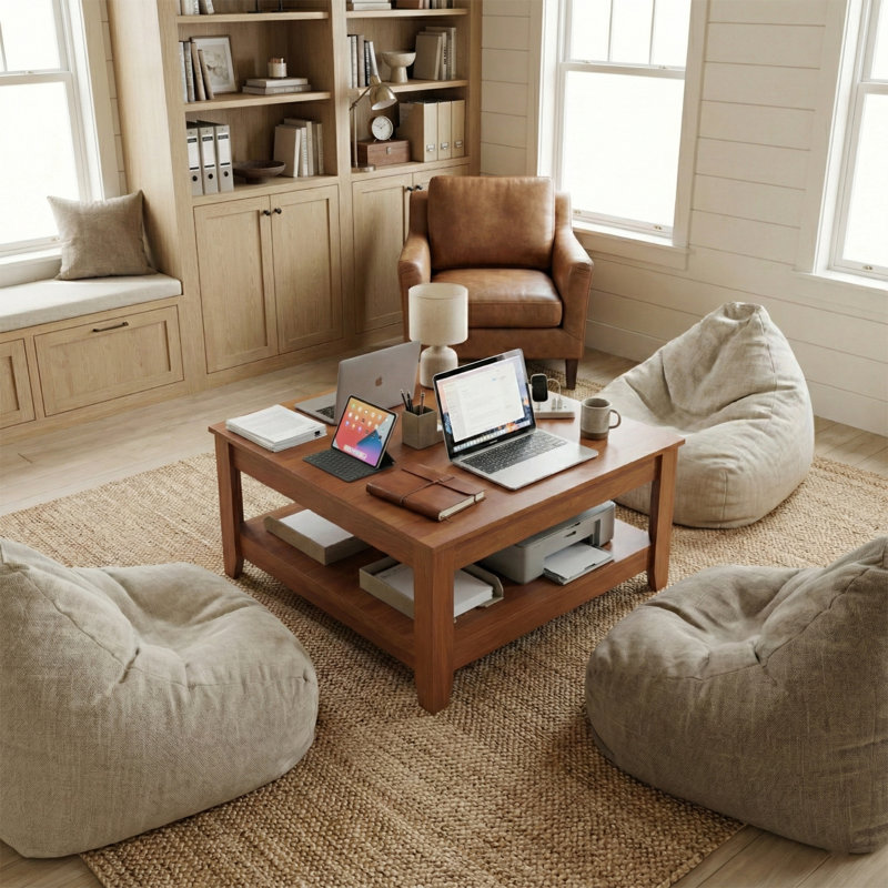 Weddel Basilico Coffee Table with Storage, Noyer ambré