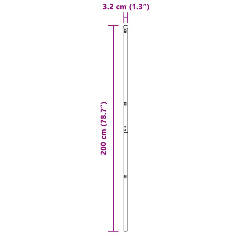 200 cm H x 3.2 cm W Steel Fencing Kits Fencing