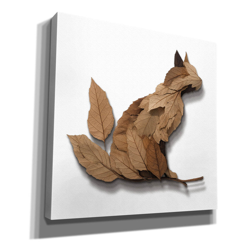 Toile épique «Falling Leaves Cat» par Ann Klee, graffiti épique, 12 po x 12 po, H 12 po x l 12 po
