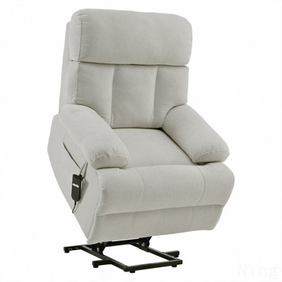 Oversized Fabric Electric Power Lift Recliner For Seniors - Remote Control, Side Pocket, Spacious Seat