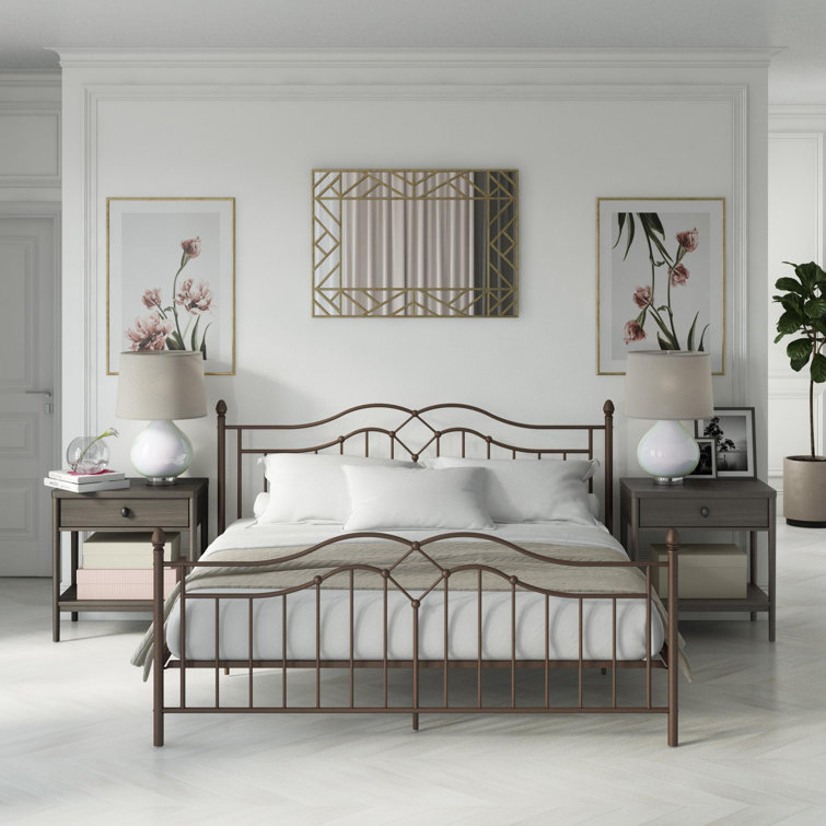 Brushed Bronze Caprisha Metal Platform Bed