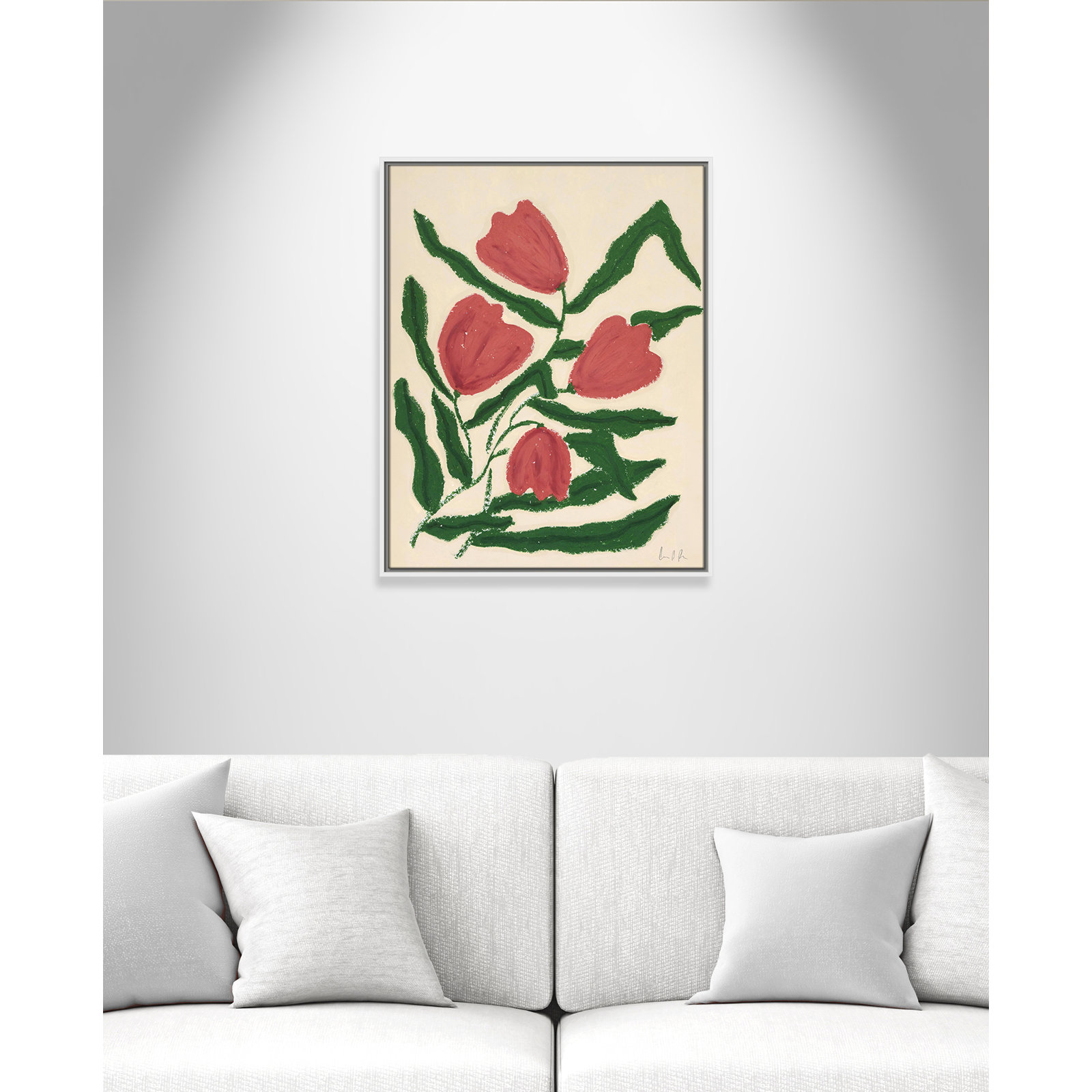Red Tulips  Print by Camilla Bergqvist, 29.5" H x 23.5" W, White