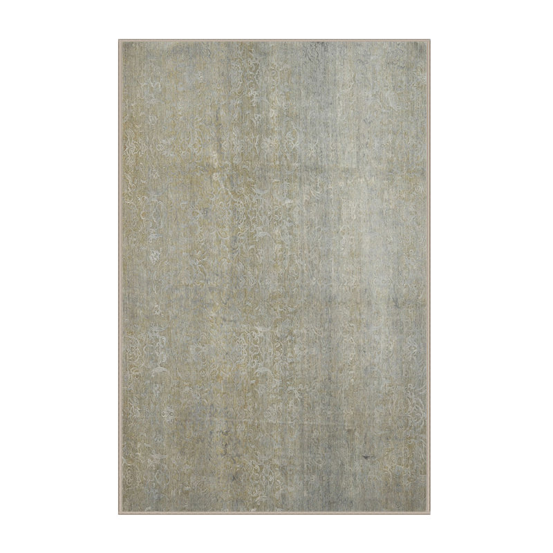 Tapis gris/zone noire contemporaine, Rectangle 5 pi x 8 pi