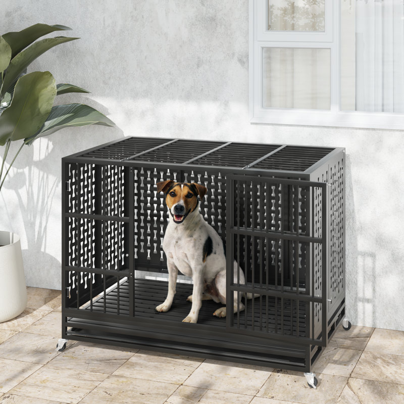 Cage pour chien indestructible, H 30,5 po x l 37,4 po x P 25,6 po