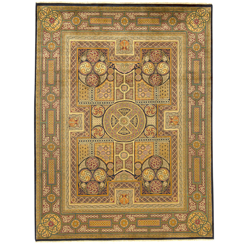 High-Quality Hand-Knotted Black Area Rug