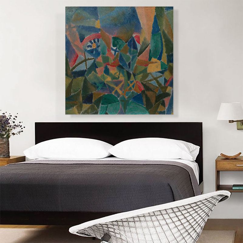 «Flower Bed 1913» par Paul Klee - reproduction d'art sur toile tendue, H 36 po x l 36 po x 1,5 po