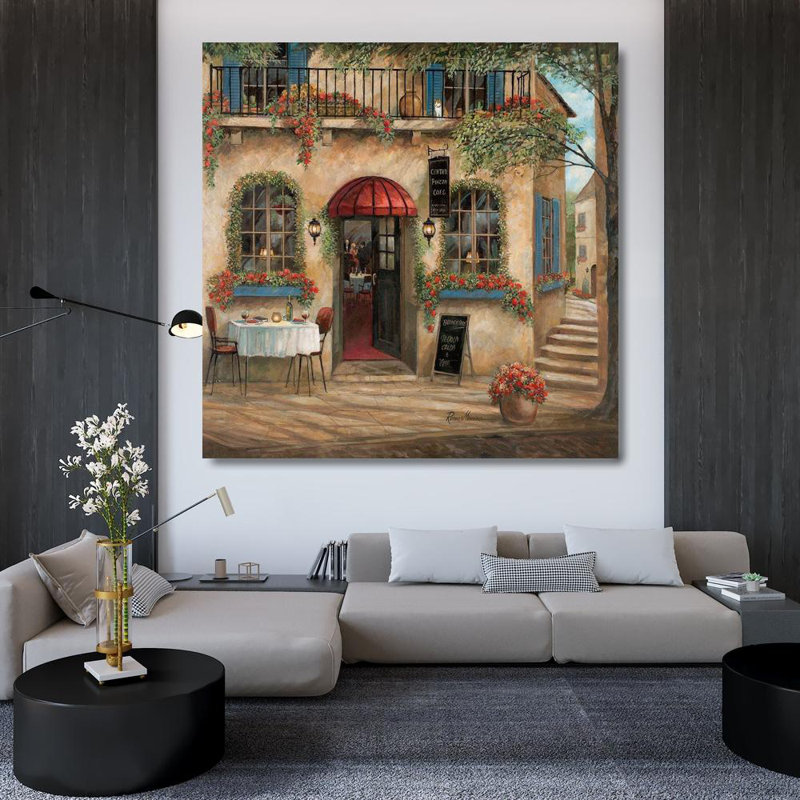 «Red Barrel Studio® Manning, Ruane», reproduction d'art sur toile sous le titre: Centro Piazza Cafe
