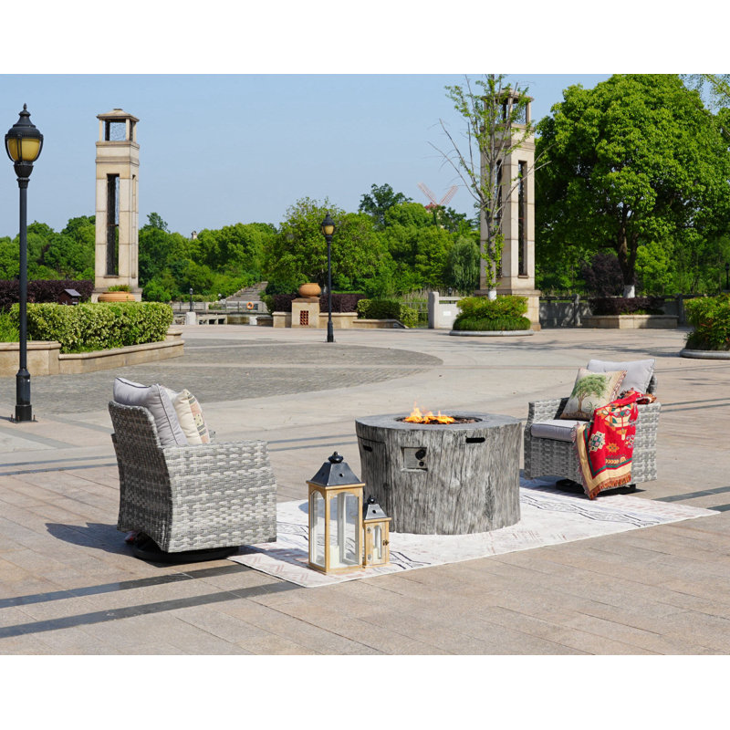 Amun Wicker 2 - Person Patio Conversation Set with Cushions