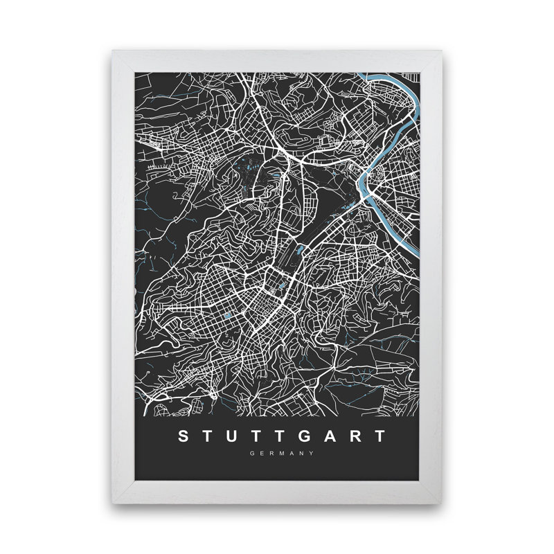 Stuttgart - Print, White Paper, 63cm H x 46cm W x 3cm D