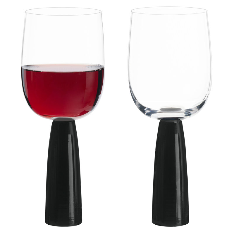  Peri 10.25 oz Glass All Purpose Wine Glass Set, Noir