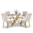 5-Piece Round Glass Dining Table Set-1522402580-1522402563-1522402573