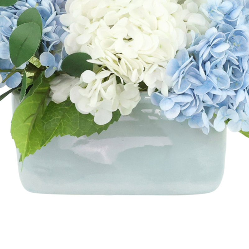 Assortiment d'arrangement d'hortensias à touche réelle, Rose; bleu; blanc