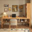 Bureau rectangulaire en bois massif Burlywood-1043192579-1043192578