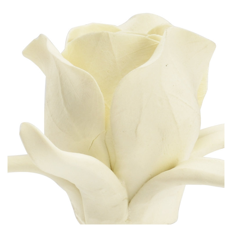 Rose on Stand Sculpture, White