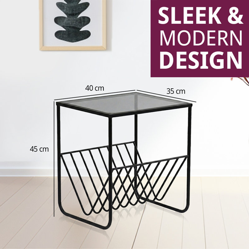Forsee Glass Top Frame End Table