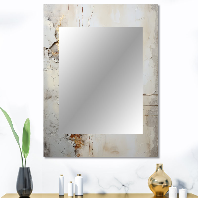 Grey and White Nature Split - Modern Rectangular Wall Mirror, 40 po x 30 po