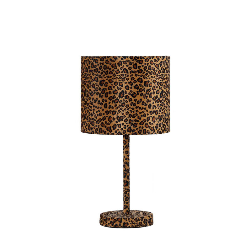 Lampe de table 19,25 po en faux suède à imprimé léopard