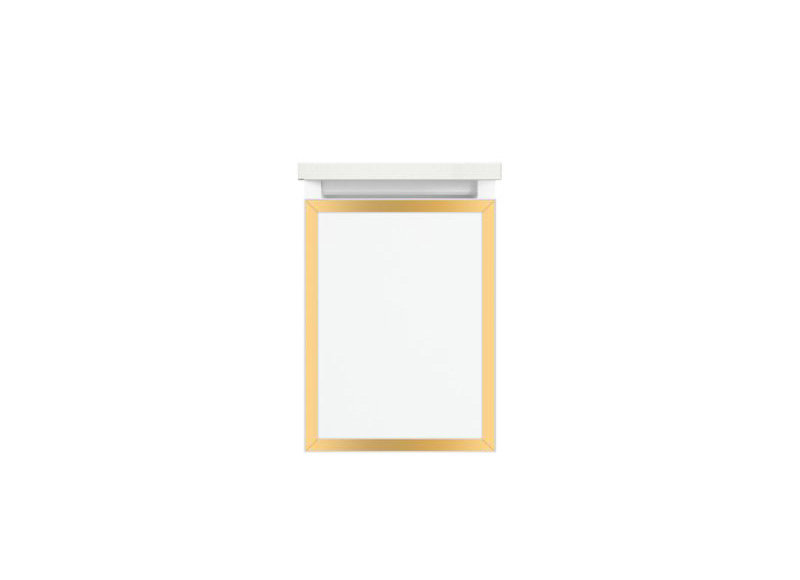 Base de meuble-lavabo simple avec cadre 12,13 po Profile, Non, Blanc / or mat
