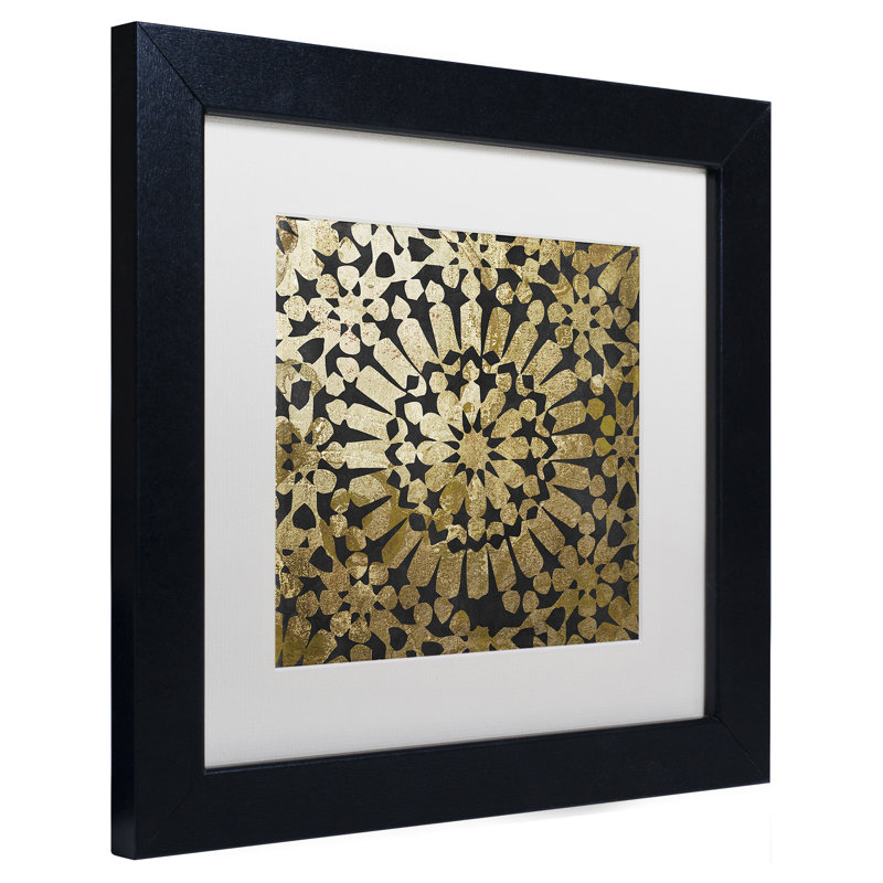 «Jadaya Moroccan Gold III» par Color Bakery, impression encadrée, Blanc, H 16 po x l 16 po x P 0,5 po