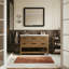 Meuble-lavabo en bois massif brun et pierre d'ingénierie 48 po Oakwell-798943800-798943806