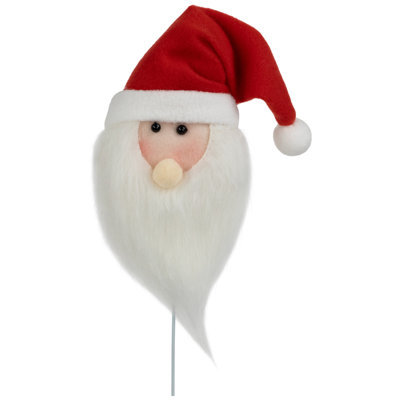 Set Of 2 Plush Santa Claus Christmas Picks 18"