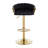Swivel Upholstered Adjustable Height Bar Stool-1302437034