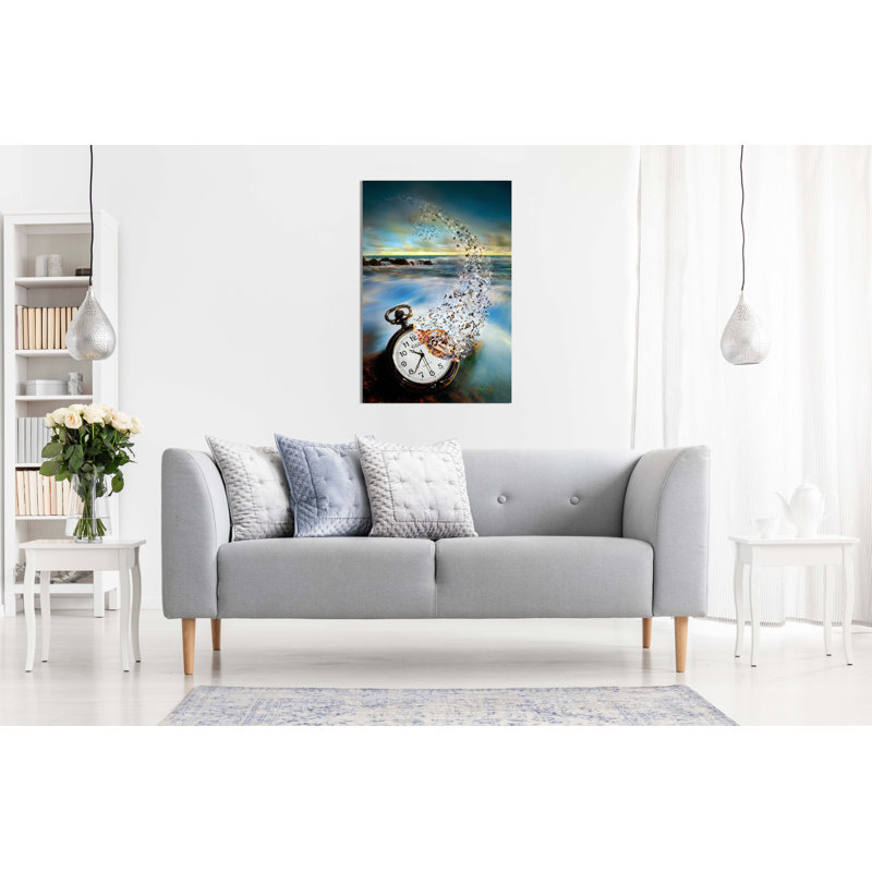 Vanishing Time Pocket Watch - Wrapped Canvas Print, 31cm H x 20cm W