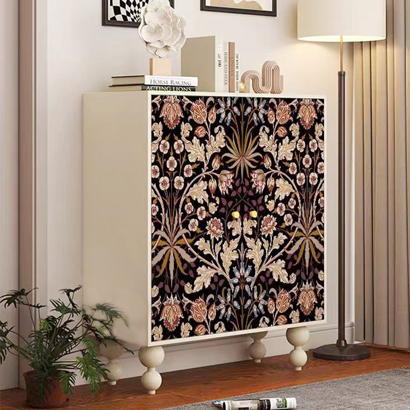 American vintage shoe cabinet side cabinet, Cream/Red