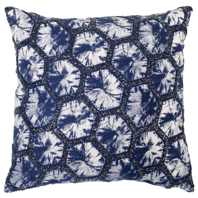 Delra Embroidered Cotton Throw Pillow