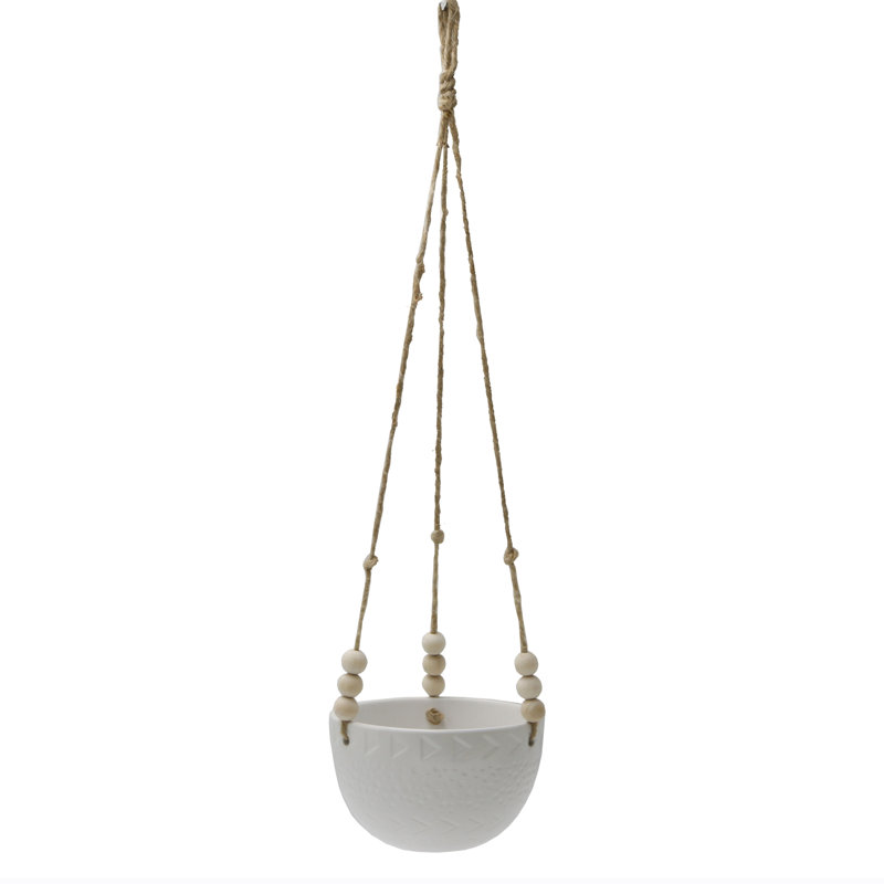 Pot à fleurs suspendu Olanda, Blanc mat