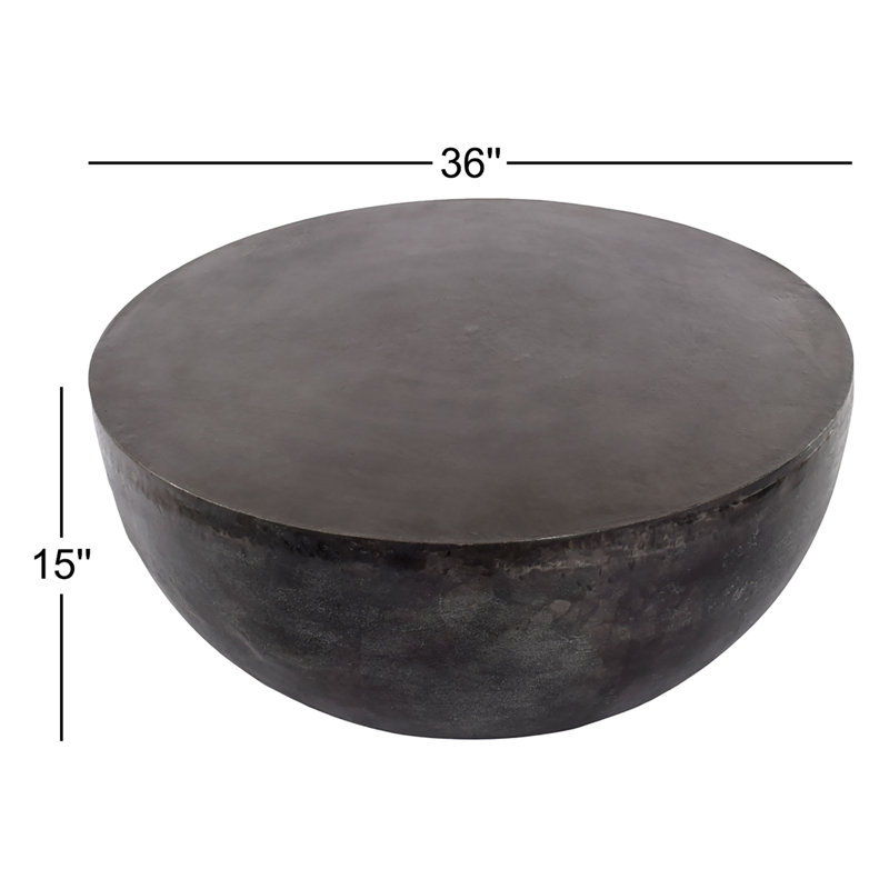 Basil Outdoor Round Coffee Table, Black