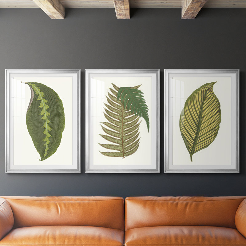3 feuilles, Argent argent, H 21 po x l 30 po