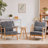 Mid-Century Modern Accent Chair with Durable Rubberwood-120886795-120886794